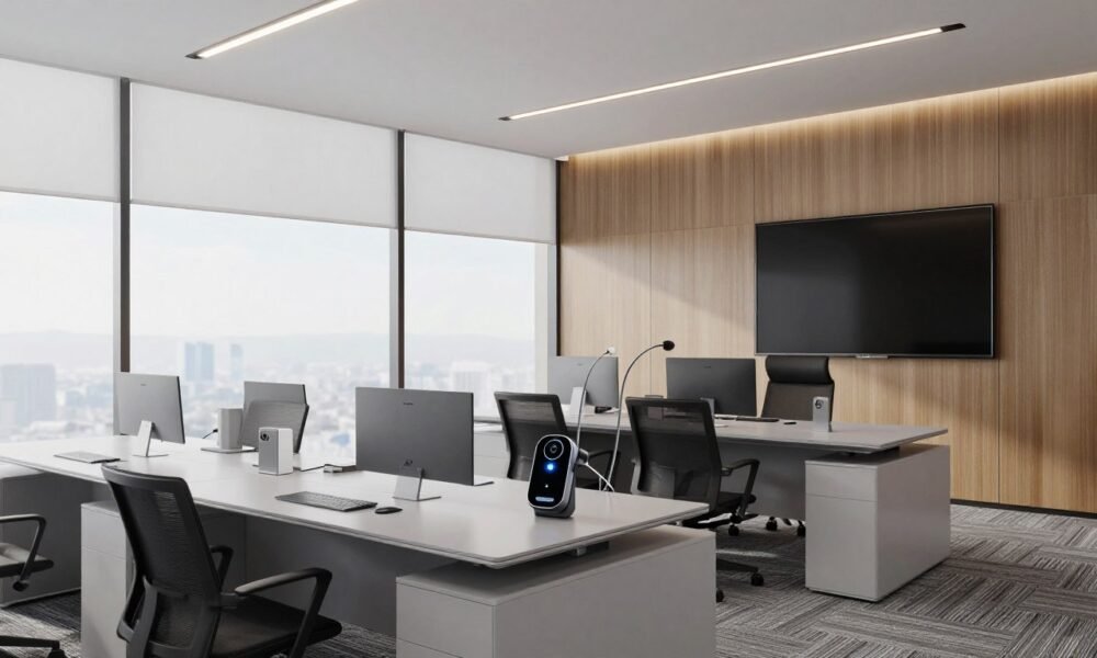 Boss office cabin with integrated technology solutions
