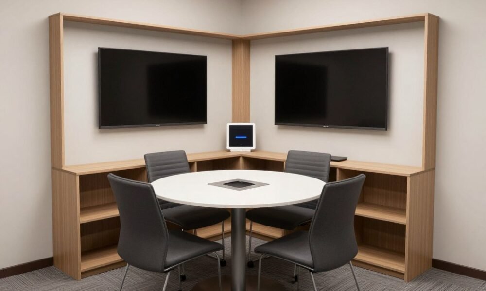 Compact conference room design that maximizes limited space Compact conference room design that maximizes limited space