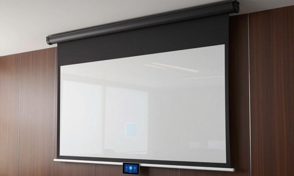 Discreet display technology in a boss office cabin