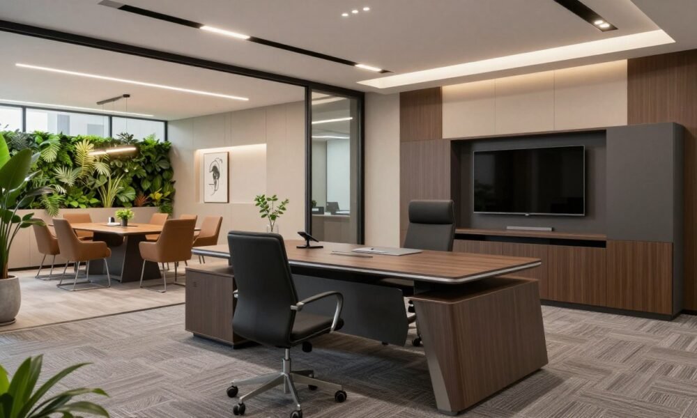 Harmonious boss office cabin design balancing all elements