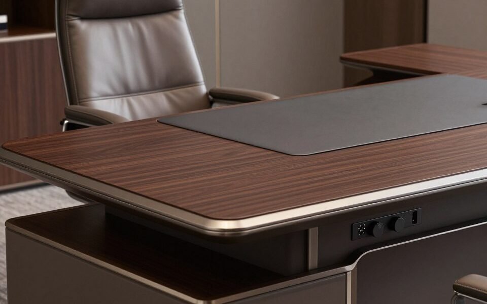 Luxury executive desk and chair in a boss office cabin