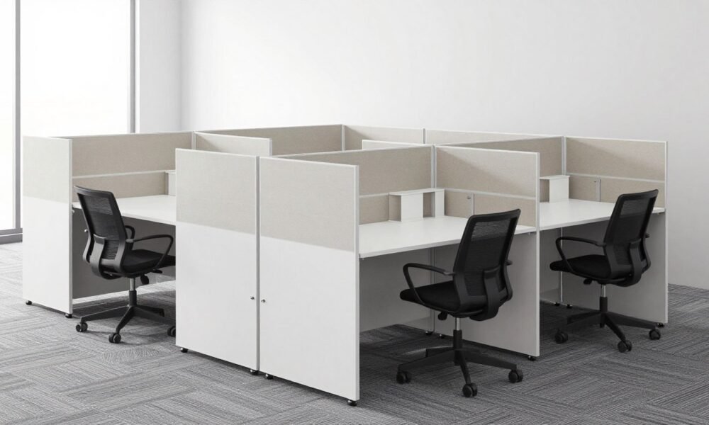 Modular office partition system with adjustable components