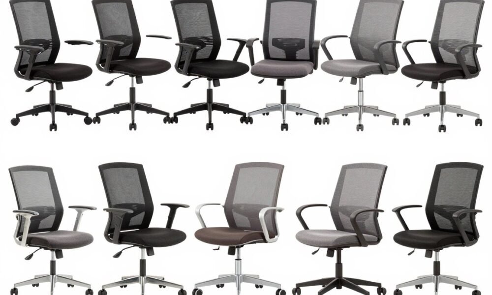 Various conference room chair styles showing ergonomic features Various conference room chair styles showing ergonomic features