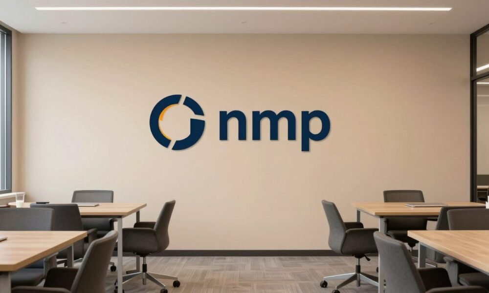 Office space with wall colors that complement the company's brand identity and furniture