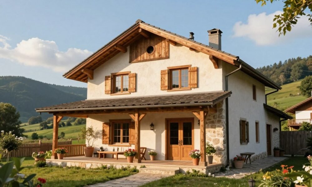 single floor village house front design ideas